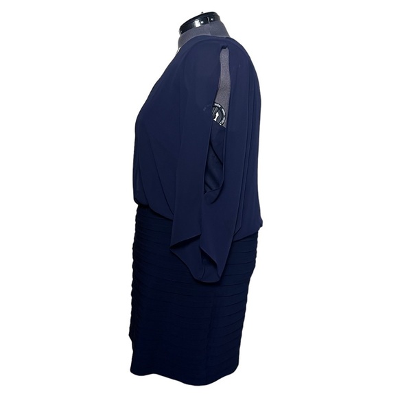 Xscape Navy Blue Formal Chiffon Dress (22W) - Picture 2 of 7